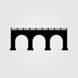 Bridge silhouette icon illustration. Cultural architecture symbol.