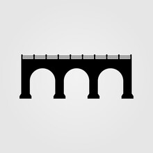 Bridge Silhouette Icon Illustration. Cultural Architecture Symbol.
