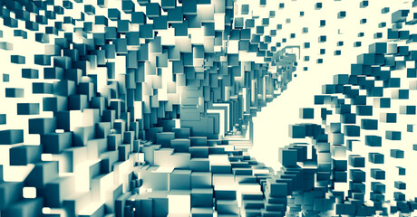 Abstract geometric cubes background. Modern technology