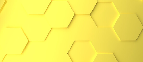 Wall Mural - Abstract modern yellow illuminating honeycomb background