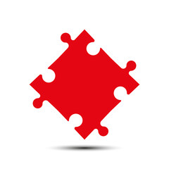 Fototapete - Abstract flat design concept with puzzle illustration on background. collection