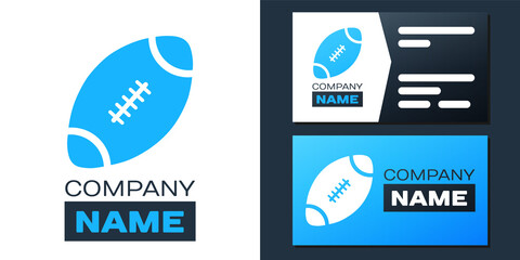 Wall Mural - Logotype American Football ball icon isolated on white background. Logo design template element. Vector.