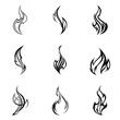 Fire flame set. Vector illustration. Element for design.