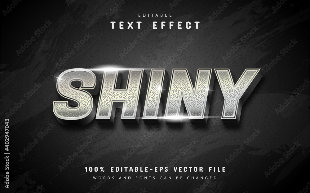 Silver shiny text effect with pattern Stock Vector | Adobe Stock
