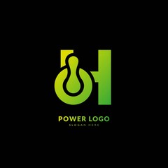 Wall Mural - Letter H. Logo design for energy. Power energy  logo design element fit for company and busines