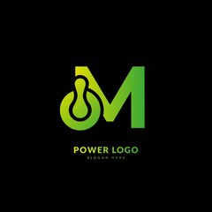 Wall Mural - Letter M. Logo design for energy. Power energy  logo design element fit for company and busines