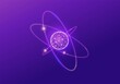 Quantum low poly wireframe icon, 3d vector physics symbol, neon glowing polygon illustration, good for futuristic concept