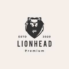 Poster - lion head hipster vintage logo vector icon illustration