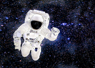 Poster - Astronaut in spacesuit floating in outer space 