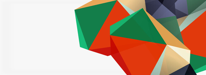 3d mosaic abstract backgrounds, low poly shape geometric design