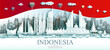Travel Indonesia top world famous city ancient and palace architecture.