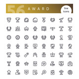 Fototapeta Do przedpokoju - Award Line Icons Set