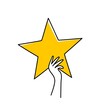 © Anna - Human hand holding star vector icon.