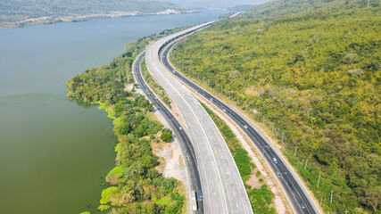 Wall Mural - Scenic aerial view of big highway