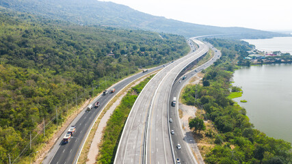 Wall Mural - Scenic aerial view of big highway