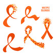 Multiple sclerosis awareness orange ribbon collection set