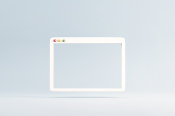 Minimal web simple browser window, 3d rendering.