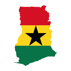 Wall Mural - vector map flag of ghana isolated on white background