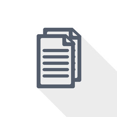 Fototapete - Document, file, copy vector icon, flat design illustration in eps 10