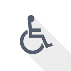 Leinwandbilder - Wheelchair vector icon, flat design illustration in eps 10