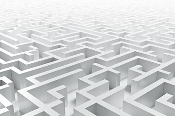 3d render of grey labirynth maze