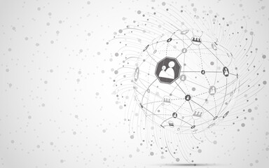 Wall Mural - Global network concept. Technology connection background. World globe blockchain technology background connect dots and lines. Abstract concept. Digital network technology, vector background
