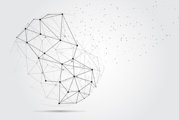 Wall Mural - global network concept. technology connection background. world globe blockchain technology backgrou