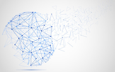 Wall Mural - global network concept. technology connection background. world globe blockchain technology backgrou
