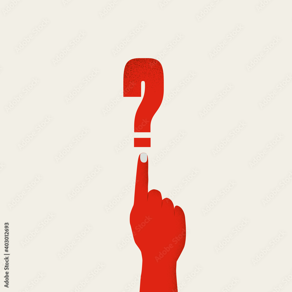 Business analysis vector concept with question mark symbol. Symbol of ...