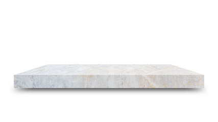 Aufkleber - Shelf marble isolated on a white background and display montage for the product Embed Clipping Path separate with black shadows.