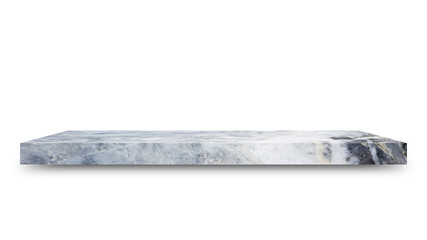Aufkleber - Shelf marble isolated on a white background and display montage for the product Embed Clipping Path separate with black shadows.