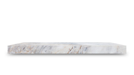 Aufkleber - Shelf marble isolated on a white background and display montage for the product Embed Clipping Path separate with black shadows.