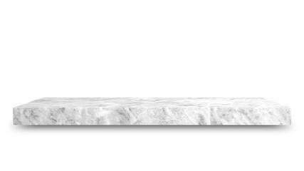 Aufkleber - Shelf marble isolated on a white background and display montage for the product Embed Clipping Path separate with black shadows.