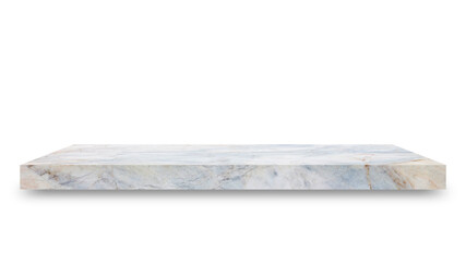 Aufkleber - Shelf marble isolated on a white background and display montage for the product Embed Clipping Path separate with black shadows.