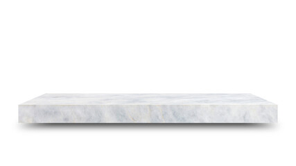 Aufkleber - Shelf marble isolated on a white background and display montage for the product Embed Clipping Path separate with black shadows.