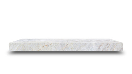 Aufkleber - Shelf marble isolated on a white background and display montage for the product Embed Clipping Path separate with black shadows.