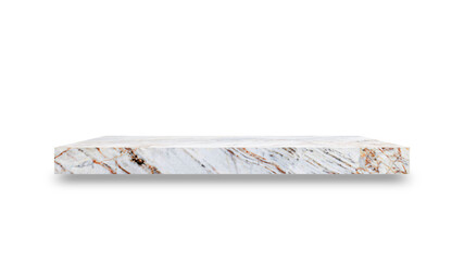 Aufkleber - Shelf marble isolated on a white background and display montage for the product Embed Clipping Path separate with black shadows.