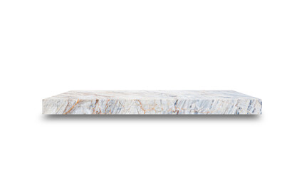 Aufkleber - Shelf marble isolated on a white background and display montage for the product Embed Clipping Path separate with black shadows.