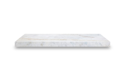 Aufkleber - Shelf marble isolated on a white background and display montage for the product Embed Clipping Path separate with black shadows.