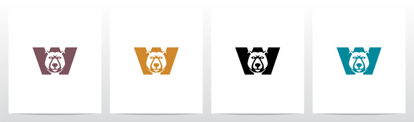 Wall Mural -  Bear Head On Letter Logo Design W
