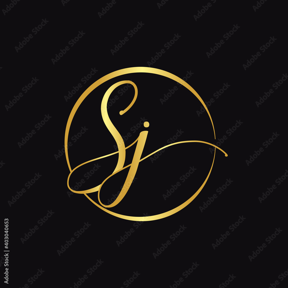 Initial SJ letter Logo Design vector Template. Abstract Script Letter ...