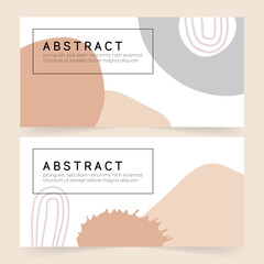 Wall Mural - Fashion stylish templates with organic abstract shapes in pastel colors. Boho style contemporary banner design. Vector Illustration