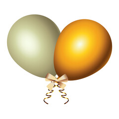 Canvas Print - goldden and white pearl balloons helium decoration