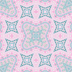  Indian seamless pattern vector design. Boho geometric texture. Textile print in ethnic style.