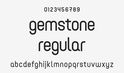 Aufkleber - Vector modern alphabet. Lowercase geometric letters with numbers. Elegant abstract font for your design and logos.