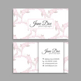 Fototapeta Tulipany - Flower business cards pink flowers