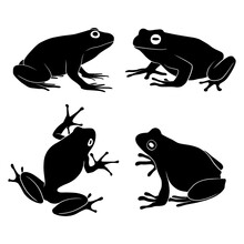Hand Drawn Silhouette Of Frog