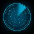 Realistic radar in searching. Radar screen with the aims. Vector stock illustration.