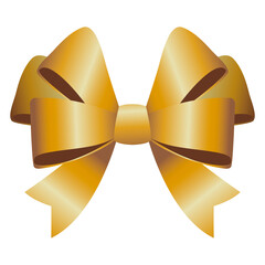 Sticker - happy merry christmas golden bow ribbon