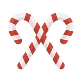 Fototapeta Dmuchawce - happy merry christmas sweet canes with red and white stripes
